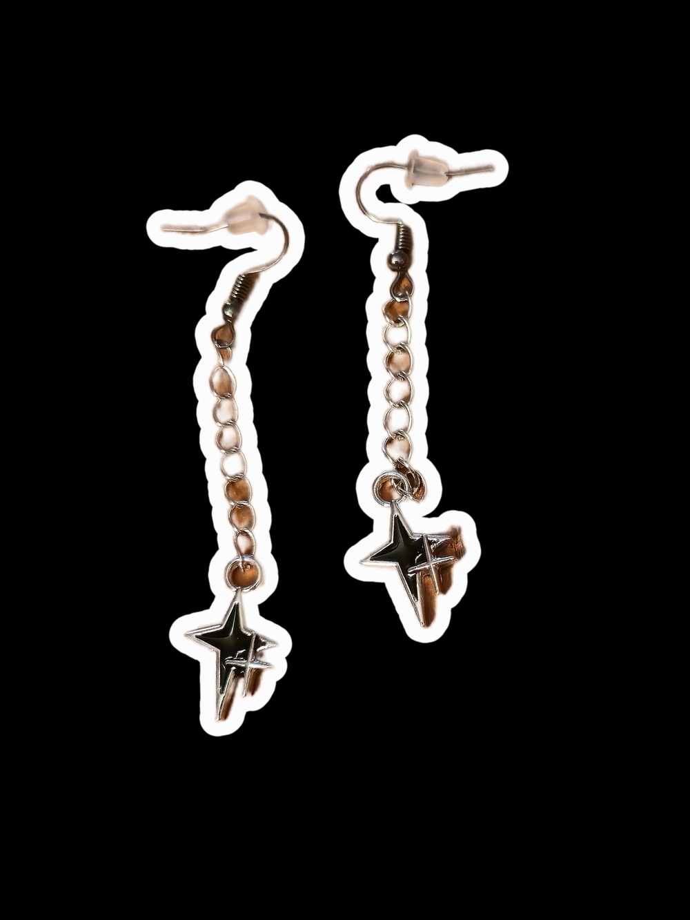 Dainty Silver Star Drop Earrings - Women Jewelry